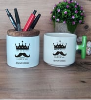 You Are My King Hediye Sepeti Kupa Bardak T Kulplu, Kalemlik Hediyeleri Babaya Doğum Günü Babalar Günü Hediyesi (Model 8)