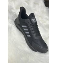Günlük Erkek Sneaker Fileli Bağcıklı Rahat  Yürüyüş Spor Ayakkabı 1453 (Siyah - Füme)
