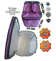 SEVBAGS TERMAL TERMOS PİKNİK KAMP SEYAHAT SICAK SOĞUK 50 LİTRE TERMOS ÇANTA (Mor)
