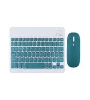BKB011 Mini Kablosuz Bluetooth Klavye & Mouse Seti - Universal Uyumlu, Taşınabilir ve Şarjlı (Haki)