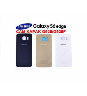 Samsung G925 S6 Edge Arka Kapak Batarya Pil Kapak Orjinal Kalite (Gümüş)