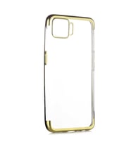 Oppo A73 Kılıf Zore Dört Köşeli Lazer Silikon Kılıf (Gold)