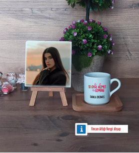 Sosyal Hizmet Uzmanı Fotoğraflı Dekoratif Taş, Ahşap Altlıklı Türk Kahvesi Fincanı Hediye (Model 1)