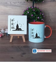 Kız Kulesi Dekoratif Taş, Kupa Bardak Kırmızı HediyeArkadaşa Hediye (Model 12)