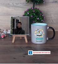 Blogger Fotoğraflı Dekoratif Taş, Kupa Bardak Beyaz Hediye (Model 9)