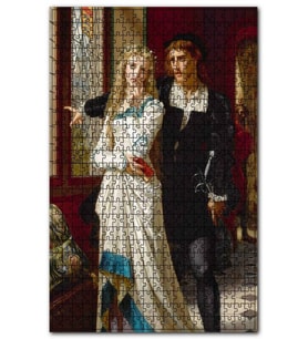 Cakapuzzle Sarayda Bir Hanımefendi ve Şövalye Puzzle Yapboz MDF (Ahşap) (500 Parça)