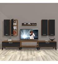 Decoraktiv Eko 8D Slm Silver Tv Ünitesi Tv Sehpası (Siyah - Ceviz)