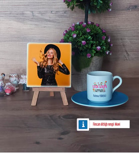 Çocuk Gelişimi Uzmanı Fotoğraflı Dekoratif Taş, Ahşap Altlıklı Türk Kahvesi Fincanı Hediye (Model 5)