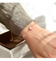 VAN CLEEF YONCA ŞANS BİLEKLİK  925 Ayar Gümüş Bileklik (Beyaz)