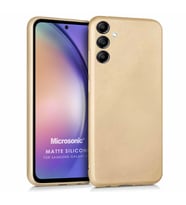 Microsonic Matte Silicone Samsung Galaxy A54 Kılıf Siyah (Gold)