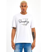 Süperlife Erkek Bisiklet Yaka Standart &Regular Fit Tişort SPR22TS110 (Beyaz)