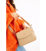  Just Polo Ayarlanabilir Uzun Askılı 4 Bölmeli Kadın Omuz Çantası 25x15cm MD2184 (Vizon)