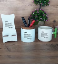 Amca Hediye Sepeti Kupa Bardak T Kulplu, Kalemlik ve Ahşap Telefon Standı Amcaya Doğum Günü Hediyesi (Model 8)