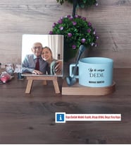 Dedeye Hediye Fotoğraflı Dekoratif Taş, Kupa Bardak Beyaz Hediye (Model 8)