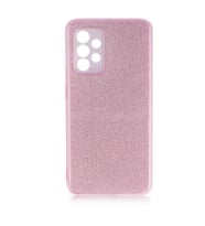 Galaxy A72 Kılıf Simli Renkli Silikon (Rose)