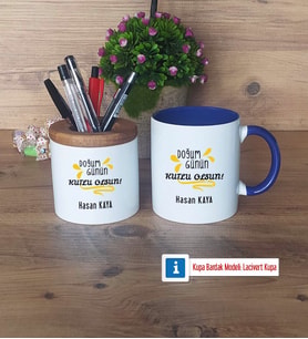 Doğum Günü Hediyesi Kalemlik, Kupa Bardak T Kişiye Özel Hediye (Model 6)