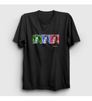 Presmono Unisex Beyaz Portraits Beatles John Lennon T-Shirt 35016tt (Siyah)