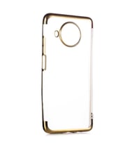 Xiaomi Mi 10T Lite 5G Kılıf Zore Dört Köşeli Lazer Silikon Kılıf (Gold)