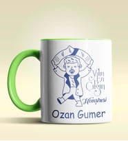 Kişiye Özel Yılın En Çılgın Hemşiresi (Bay) Tasarım Turuncu Kupa (Yeşil)
