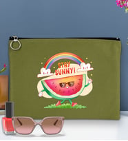 BK Gİft Yaz Temalı-7 Astarlı Portföy Çanta 30x21cm(12 Renk Seçeneği), Baskılı El Çantası, Organizer Çanta (Yeşil)