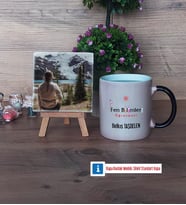 Fen Bilimleri Öğretmeni Fotoğraflı Dekoratif Taş, Kupa Bardak Beyaz Hediye (Model 9)