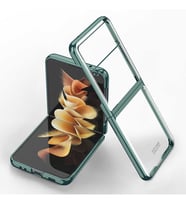 Galaxy Z Flip 3 Kılıf Ultra İnce Lüx Koruma (Yeşil)
