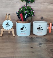 Sevimli Panda Hediye Sepeti Kupa Bardak T Kulplu, Kalemlik ve Anahtarlık Arkadaşa Hediye (Model 7)