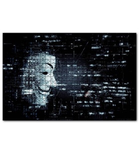 Cakapuzzle Anonymous Maskesi ve Kodlar  Puzzle Yapboz MDF (Ahşap) (1000 Parça)