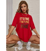Unisex Fine Baskılı T-shirt (Kırmızı)