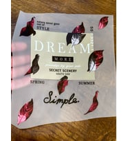 ÜTÜ İLE YAPIŞAN YAPRAKLI DREAM YAZILI TRANSFER BASKI ARMA 21X 18 CM (Yeşil)