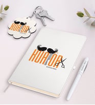 BK Gift Kişiye Özel Erkek Kuaförü Siyah Defter Kalem Ve Anahtarlık Hediye Seti-1 (Model 2)