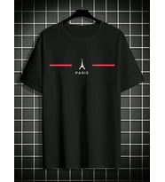 Unisex Paris Baskılı Oversize Tshirt (Siyah)
