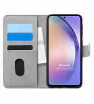 Microsonic Samsung Galaxy A54 Kılıf Fabric Book Wallet Siyah (Gri)