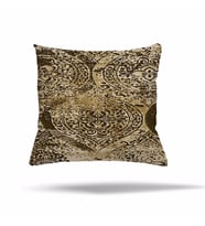 Patchwork Çiçek Desen Etnik Gizli Fermuarlı Yastık Kılıfı Kırlent Kılıfı Koltuk Yastık Kılıfı  (Kahverengi)