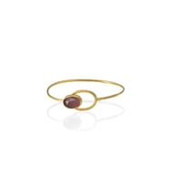 Kadir Jewellery 22 Ayar Altın Kaplama El İşçiliği Zirkon Taşlı Kadın Kelepçe Bilezik (Pembe)