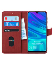 Microsonic Huawei Honor 10 Lite Kılıf Fabric Book Wallet (Kırmızı)