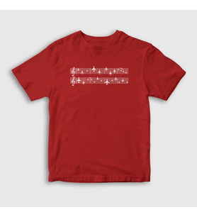 Presmono Unisex Çocuk Beyaz Music Pilot Airplane Uçak T-Shirt 408580tt (Kırmızı)