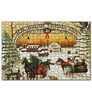 Cakapuzzle Fox Briar Çiftliği Yılbaşında İnsanlar  Puzzle Yapboz MDF (Ahşap) (1000 Parça)