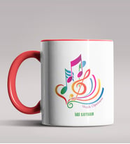 Kişiye Özel Müzik Öğretmeni Tasarımlı Siyah Renk Kupa Bardak 4 (Kırmızı)
