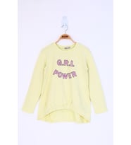 Toontoy Kız Çocuk Grl Power Baskılı Tişört (Sarı)