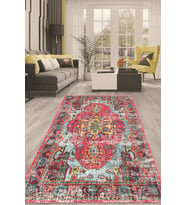 Dijital Kaymaz Taban Yıkanabilir Modern Renkli Salon Halısı Mutfak Halısı Yolluk ND-HT-1200 (Pembe)