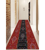 Dijital Baskılı Kaymaz Taban Yıkanabilir Modern Yolluk Ve Koridor Halısı NDU-SD-372 (Kırmızı)