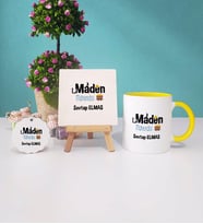 Maden Mühendisi Kupa Bardak Lacivert Dekoratif Taş Baskı Anahtarlık (Model 4)