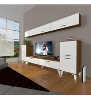 Decoraktiv Eko 9 Slm Std Silver Tv Ünitesi Tv Sehpası (Beyaz - Kahverengi)