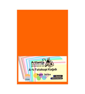 Renkli A-4 Fotokopi Kağıdı 25 li 1 Paket Artlantis Fotokopi Renkli A4 Kağıdı (SAFRAN)