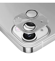 ALLY iPhone 15-15 Plus Metal Tempered Kamera Lens Koruyucu (Gümüş)