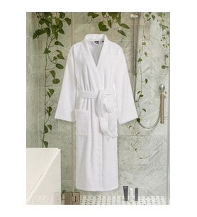 Unisex Yumuşak Dokulu Mayer Bornoz (Beyaz)