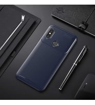 Xiaomi Redmi Note 6 Pro Kılıf Karbon Silikon Case (Lacivert)
