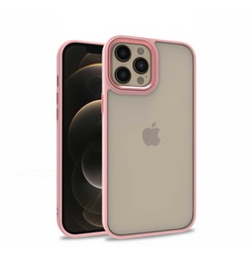 Apple iPhone 12 Pro Max Kılıf Zore Flora Buton, Kenar Çevresi Renkli Kılıf (Rose)