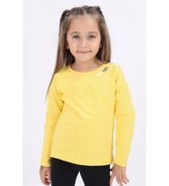 Toontoy Kız Çocuk Baskılı Tişört (Koyu Sarı)